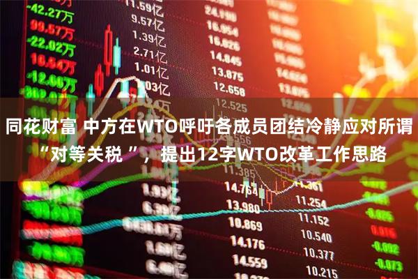 同花财富 中方在WTO呼吁各成员团结冷静应对所谓 “对等关税 ”，提出12字WTO改革工作思路